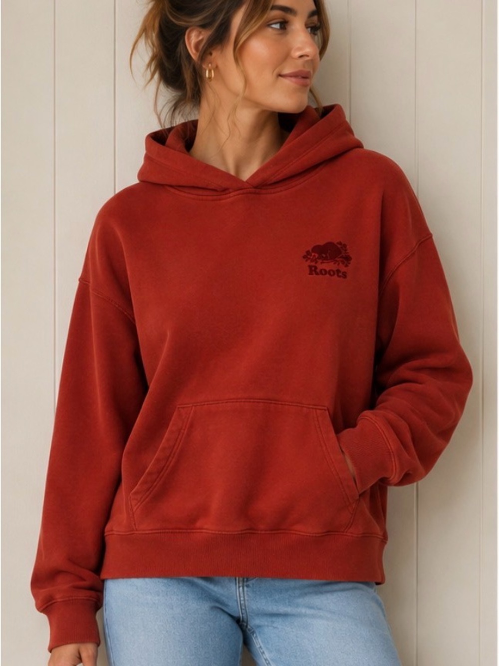 Roots Organic Original Kanga Hoodie  in Rust